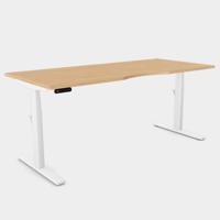 Leap Single Desk Top With Scallop, 1800 x 800mm - Beech / White Frame