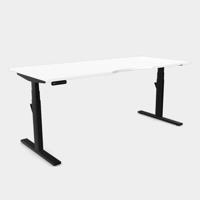 Leap Single Desk Top With Scallop, 1800 x 800mm - White / Black Frame