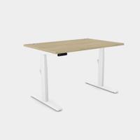 Leap Single Desk Top With Alu Portals, 1200 x 800mm - Urban Oak / White Frame