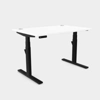 Leap Single Desk Top With Alu Portals, 1200 x 800mm - White / Black Frame