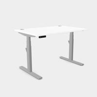 Leap Single Desk Top With Alu Portals, 1400 x 800mm - White / Silver Frame
