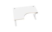 Sit Stand Radial Top, 2 Alu Portals, No Drillings 1600 x 1200 x 25mm Left, PLY edging - WH
