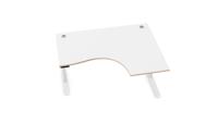 Sit Stand Radial Top, 2 Alu Portals, No Drillings 1600 x 1200 x 25mm Right, PLY edging - WH