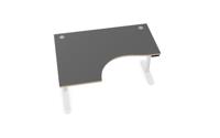 Sit Stand Radial Top, 2 Alu Portals, No Drillings 1600 x 1200 x 25mm Left, PLY edging - GR