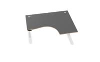 Sit Stand Radial Top, 2 Alu Portals, No Drillings 1600 x 1200 x 25mm, PLY edging - GR