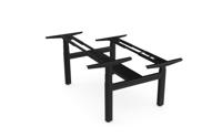 Leap Double Bench 3 Stage Electric Adjust Frame with 2 Handsets and Telescopic Cable Tray for All Size Tops - Black