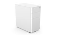 Moda Steel Ped - 300w x 535h x 580d with pencil holder, divider & interlock featur - White