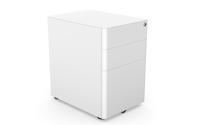 Moda Steel Ped - 390w x 535h x 580d with pencil holder, divider & interlock featur - White