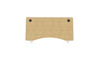 Bamboo curved desktop 1200 x 700 x 20mm - light matte, black porthole insert