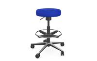 Work Ergonomic Office Stoool, Alumium base and ring around base - Dark Blue