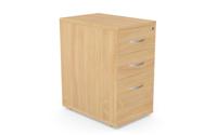 Kito Contract Desk High Ped 3 Drw, 600mm Deep - Beech