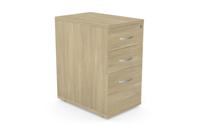Kito Contract Desk High Ped 3 Drw, 600mm Deep - Urban Oak