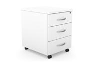 Kito Contract Mobile Ped 3 Drw - White