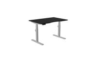 Leap Single Height Adjust Desk -  Top with Dual Purpose Scallop, 1200 x 800 x 18mm - Black / Silver Frame