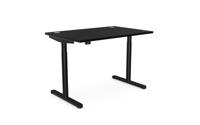 RoundE Height Adjust Desk -  Top With Black Portals, 1200 x 800 x 18mm - Black / Black Frame