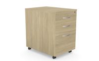 Kito Contract High Mobile Pedestal 3 Drawer 600D x 639H- Urban Oak
