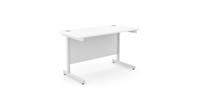 Ashford Metal Leg 1200mm x 600mm Straight Desk - White/WHT