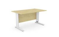 Komo Metal Leg 1400mm x 800mm Straight Desk - Beech/WHT