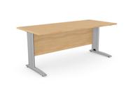 Komo Metal Leg 1800mm x 800mm Straight Desk - Beech/SLV