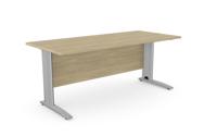 Komo Straight Desk 1800 x 800mm - Silver Leg / Urban Oak Top