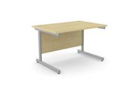 Ashford Metal Leg 1200mm x 800mm Straight Desk - Maple/SLV