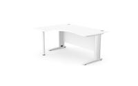 Komo Metal Leg 1600/800 x 1200/600mm L/H Crescent - White / WHT