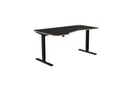 Curvy Height Adjustable Zoom Black Legs- 1600 x 800 Left  handed Black Top