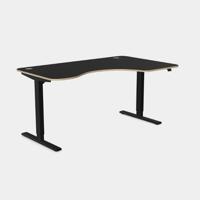 Curvy Height Adjustable Zoom Black Legs- 1600 x 800 Right handed Black Top