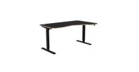 Kay Top Height Adjustable Zoom White Legs- 1600 x 800 Right handed Black Top