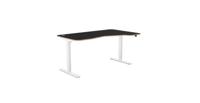 Kay Top Height Adjustable Zoom Grey Legs- 1600 x 800 Right handed Black Top
