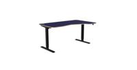 Kay Top Height Adjustable Zoom Grey Legs- 1600 x 800 Right handed Blue Top