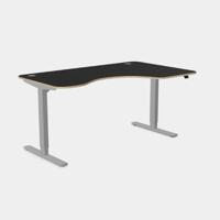 Curvy Height Adjustable Zoom Grey Legs- 1600 x 800 Right handed Black Top