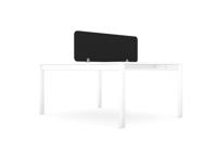 PET Screen - Desk Mounted Straight Top 1190w x 400h - Plain - Charcoal