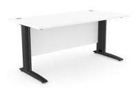 Komo Metal Leg 1600mm x 800mm Straight Desk - White/BLK