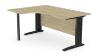 Komo Metal Leg 1600/800 x 1200/600mm L/H Crescent - Urban Oak / BLK