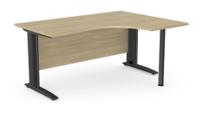 Komo Metal Leg 1600/800 x 1200/600mm R/H Crescent - Urban Oak / BLK