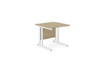 Ashford Twin Bar Metal Leg 800mm x 800mm Straight Desk - Urban Oak/WHT