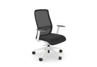 NV Chair Adj. Arms, Mesh Back, Lime Frame, Vinyl Black Seat
