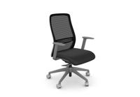 NV Chair Adj. Arms, Mesh Back, Grey Frame, Vinyl Black Seat