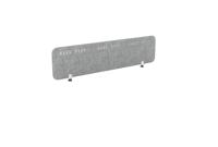 PET Screen - Desk Mounted Straight Top 1590w x 400h - Pattern 1 - Grey (Brackets Not Included)