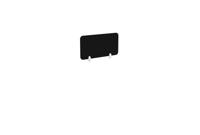PET Screen - Desk Mounted Straight Top - 2 radius corners -  790w x 400h - Plain - Black