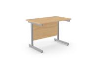 Ashford Metal Leg 1000mm x 600mmStraight Desk - Beech/SLV