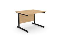 Ashford Metal Leg 1000mm x 800mm Straight Desk - Beech/BLK