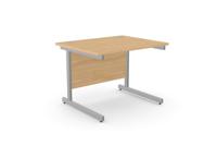 Ashford Metal Leg 1000mm x 800mm Straight Desk - Beech/SLV