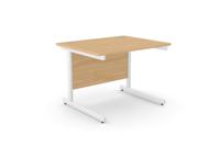 Ashford Metal Leg 1000mm x 800mm Straight Desk - Beech/WHT