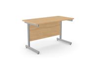 Ashford Metal Leg 1200mm x 600mm Straight Desk - Beech/SLV