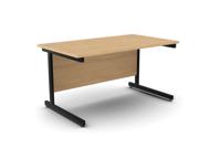 Ashford Metal Leg 1400mm x 800mm Straight Desk - Beech/BLK