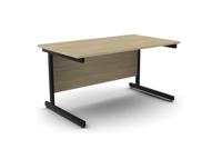 Ashford Metal Leg 1400mm x 800mm Straight Desk - Urban Oak/BLK