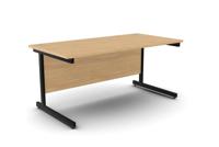 Ashford Metal Leg 1600mm x 800mm Straight Desk - Beech/BLK