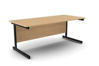 Ashford Metal Leg 1800mm x 800mm Straight Desk - Black Leg / Beech Top